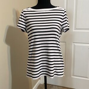 Lauren by Ralph Lauren. Size L. White with black stripes. Great condition!